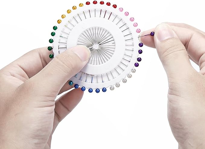 DECORA 480 Pieces Multicolor Sewing Pins Straight Quilting Pearl Head Pins for Christmas and Other Crafts Making