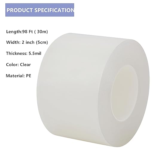 Clear Book Repair Tape 2 Inch x 98 FT Medium Thickness Acid-Free Stretchable Strong Adhesive Transparent Book Binding Tape for Repairing Book Covers, Book Spines and Torn Pages