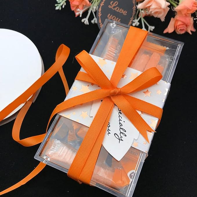 LIUYAXI 1/4" X 50 Yards Solid Orange Grosgrain Ribbon, Perfect for Crafts, Wedding Decor, DIY Hair Accessories, Sewing, Gift Package Wrapping and More