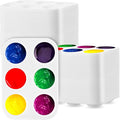 100 Pcs White Plastic Paint Palette 6 Well Rectangular Watercolor Palette Paint Tray for Acrylic, Oil, and Tempera, Ideal for Artists, Students, and DIY Craft Painting