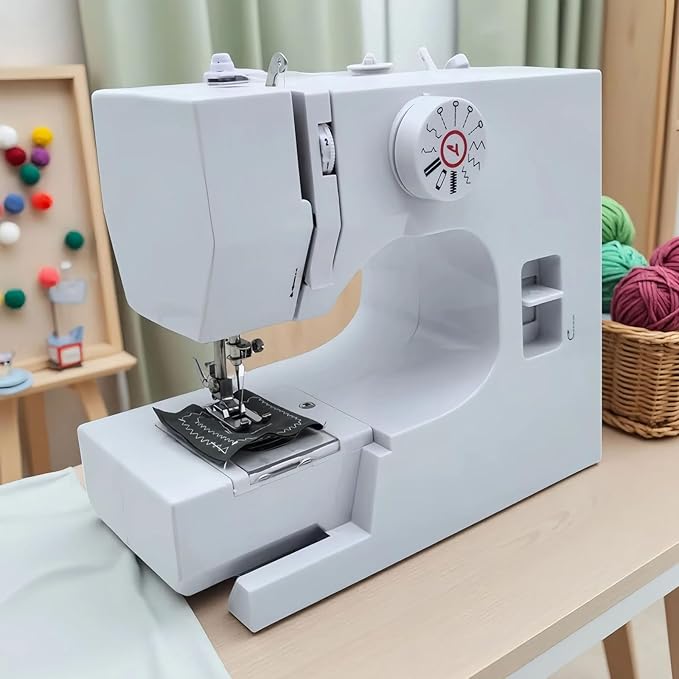 Mini Sewing Machine, Electric Portable Sewing Machine for Beginners, 12 Stitch Dual Speed with Foot Pedal Sewing Kit