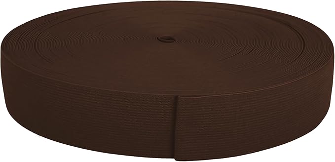 Mandala Crafts Wide 1.5 Inch Dark Brown Elastic Bands Spool for Pants Waistbands Sewing and DIY Crafts, 50 YD Stretchy Flat Fabric Strap Knit Elastic Band for Wig