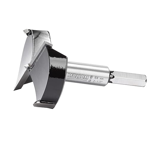 Mollom 2-1/2" (64mm) Forstner Drill Bit for Precise Woodworking with Durable YG8 Carbide Thickness of 2.0mm,This Hinge Cutter Tool is Ideal for Hard Wood, Plastic, Plywood