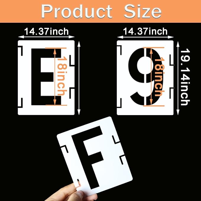 YEAJON 18 Inch Letter Stencils Symbol Numbers Craft Stencils, 42 Pcs Reusable Alphabet Templates Interlocking Stencil Kit for Painting on Wood, Wall, Fabric, Rock, Sign, DIY Art Projects