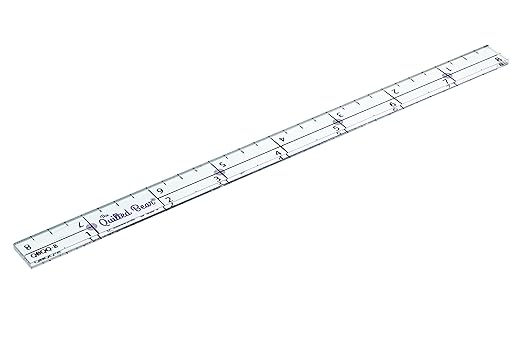 The Quilted Bear Quilter's Quarter - Transparent Acrylic Non Slip Quarter Inch Quilting, Patchwork & Sewing Ruler with ¼, ½, and 1" Markings (8 inches)