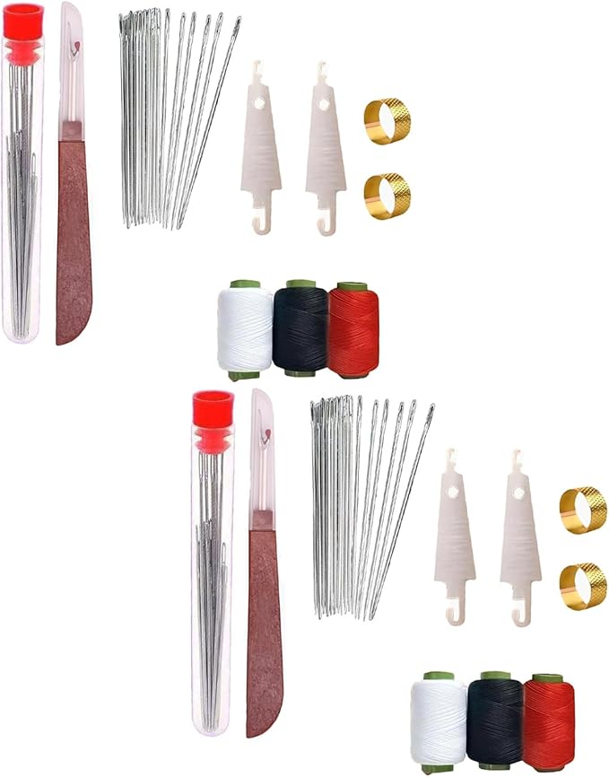 37PCS Sewing Tool Set,Needles Thread Hand Repair Kit,Portable DIY Hand Made Craft Set,Sewing Working Kit for Beginners, Professional DIY Lovers (2 PCS)