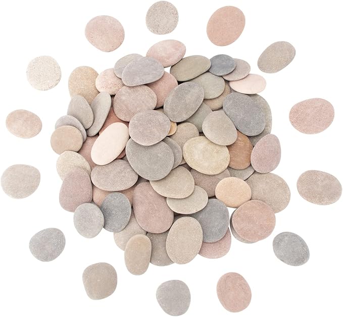 [About 97 PCS - 102 PCS](18.2 Pounds) Painting Rocks,2.26"-3.49" River Rocks,Flat Stones,Craft Rocks,DIY Rocks