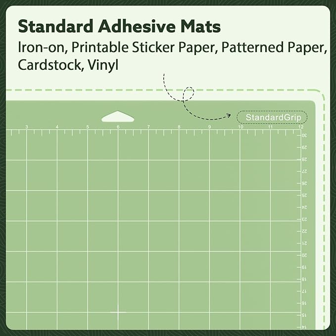 24 Pcs Cutting Mat for Cricut Bulk, Non-Slip 12x12 Inch Green Cut Mats (Standard Grip) for Explore One/Maker/Air/Air 2, DIY Crafty