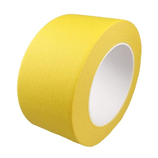 Wide Masking Tape, Yellow Painters Tape for Home, Office, School Stationery, DIY Art, Crafts, Labeling (3 Inch X 55 Yards)
