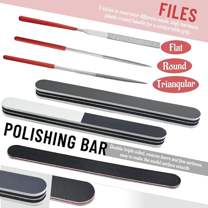 Bigstone 20 PCS Model Tool Kit Hobby Building Tools Set Modeler Basic Tools for Gundam Plastic Models Assembling Building Repairing and Fixing