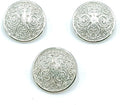 24pcs Buttons Antique Silver Color Round Shape Flower Pattern Metal Buttons for Blazers, Suits, Jackets DIY Crafts Sewing Decorations Accessory Supplies 25mm