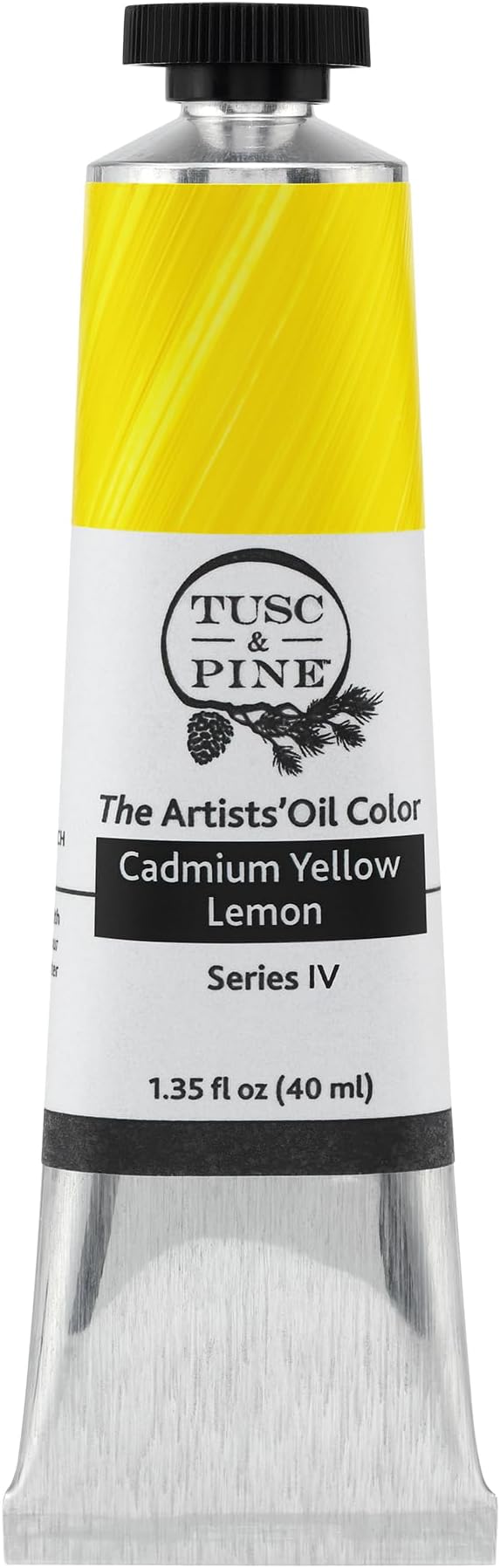 Tusc & Pine Artist Oil Paint - Cadmium Yellow Lemon, 40 ml, Non-Yellowing, Rich & Creamy Consistency, Maximum Pigment Load, Small Batch Milled Oil Paints Made in the USA for Professional Artists