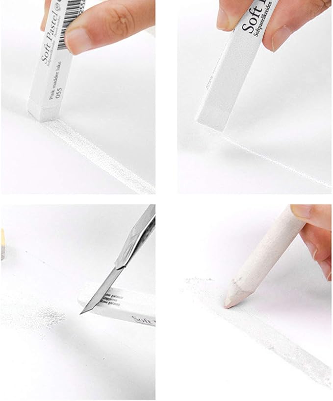 6 Pcs Soft Pastel Drawing Chalk Set Square Sketch Pastel Chalk Painting Sticks Drawing Sketching Pen Art Supplies Artists Beginners Non-Toxic Soft Pastel Stick Crayons for Teachers Professionals