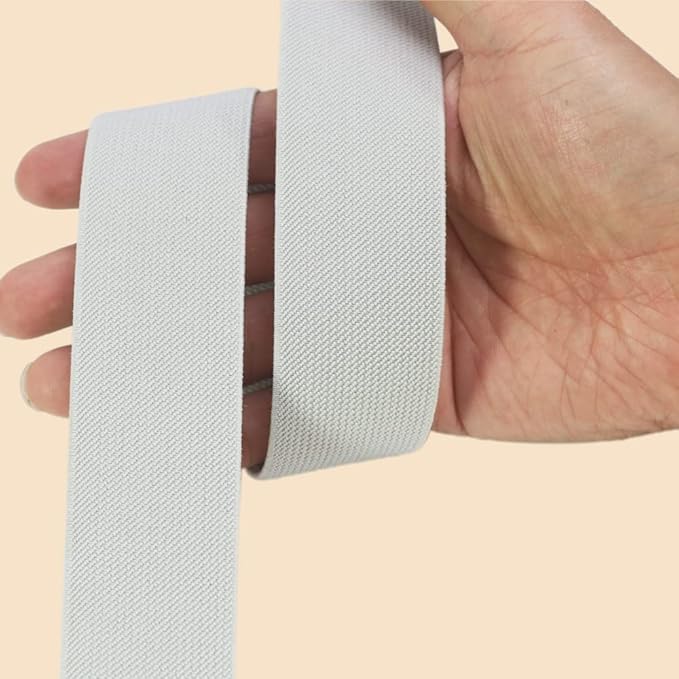 Gray Knit Elastic Band For Sewing 1-1/2 inch 10 Yards -38mm Flat Heavy Stretchy Elastic Straps Elastic Band Spool for DIY Craft-Bedspread-Clothing-Pants Waistband-Wigs-Skirts- DIY Projects