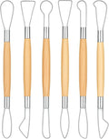 6Pcs Double-Sided Clay Sculpting Tools Clay Sculpting Tools Clays Wire Loop Sculpture Set Wooden Handle Ribbon Clays Tool Pottery Trimming Tool for Ceramic Wax Carving Ceramic Modeling