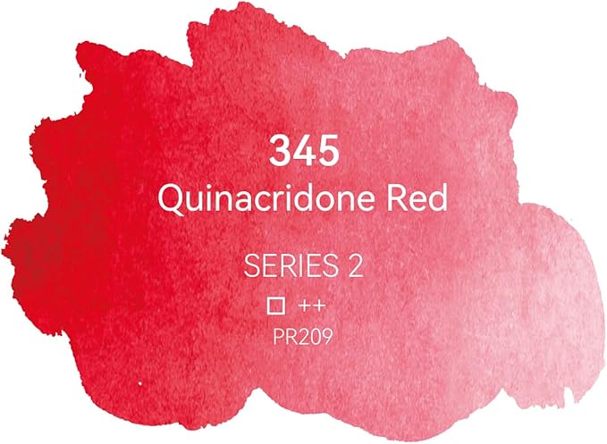 PHOENIX Professional Watercolor Paint - Single Watercolor Half Pan - Quinacridone Red 345
