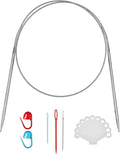 31inch (80cm) Stainless Steel Circular Knitting Needle Size US 4 (3.5mm) Metal Knitting Needles Set for Making Sweater Shawl Scarf