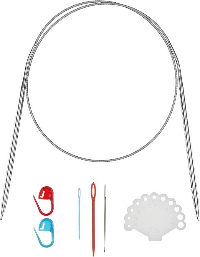 31inch (80cm) Stainless Steel Circular Knitting Needle Size US 4 (3.5mm) Metal Knitting Needles Set for Making Sweater Shawl Scarf