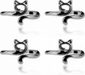 YUXIANLB 4pcs Knitting Crochet Loop Ring for Fingers Metal Open Yarn Guide Crochet Rings Adjustable Braided Faster Knitting Thimbles Holders Accessories for Crochet Mother Grandma Gifts (4Black)