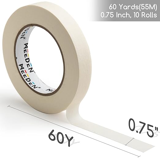 MEEDEN 10 Packs White Artist Tape, 0.75" with Total 1804.5FT (550m) Masking Art Tape for Watercolor Painting Drafting Canvas Framing, Acid-Free Painters Tape, General Purpose for Craft, Office, School