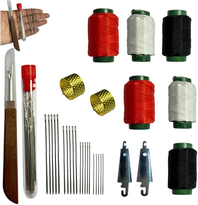 Big Eye Steel Needle Set，Hosenwelt Sewing Kit, 37PCS Sewing Tool Set, Thread Kit for Sewing Clothes, Portable DIY Hand Made Craft Set, Multi-Purpose Needle and Thread Kits