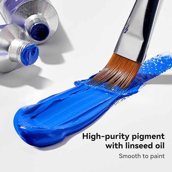 Paul Rubens Oil Paint, 10 Basic Colors*170 ml LargeTubes, Professional Oil Based Paint with High Saturation, Creamy Texture, and Consistency,Oil Paint Supplies for Artists, Students, Beginners