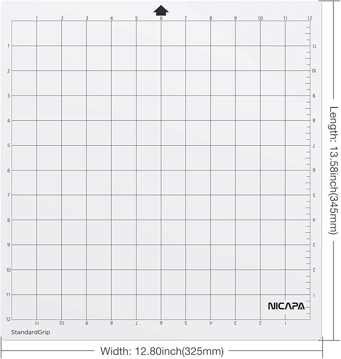 Nicapa StandardGrip Cutting Mat for Silhouette Cameo 4/3/2/1 (12x12 inch,10 Mats) Standard Adhesive Sticky Quilting Cut Mats Replacement Accessories for Silhouette Cameo
