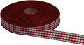 Gingham Ribbon 50 Yard Each Roll 100% Polyester Woven Edge (5/8" x 50 Yards, Dark Red)