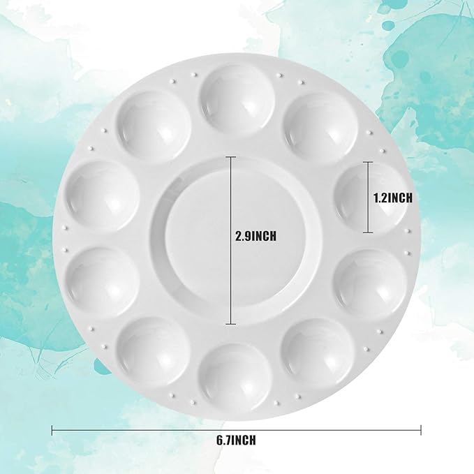Paint Tray Palettes Bulk Plastic Paint Pallets Round Watercolor Paint Tray for Kid Adult Student School Craft DIY Art Painting Supplies(36 Pcs)