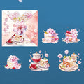MAFELOE Scrapbook Stickers of 10 Pieces, PET Aesthetic Deco Stickers Journaling Supplies for Junk Bullet Bottles Laptop- Cherry Blooms Series-A