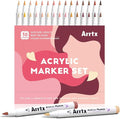 Arrtx Acrylic Markers Skin Tone 30 Colors,Brush Tip,Water Based Acrylic Paint Pens Paint Markers,Perfect for Glass Marking,Anime Drawing,illustration Sketching,Rock Painting,Stone,Canvas