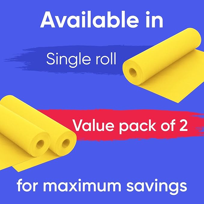 48" x 1200" (100 ft) Yellow Kraft Paper Roll (Value Pack of 2), 45 lbs Thickness, Made in USA Colored Craft Paper for School, Bulletin Board - Odorless, Non-Toxic, Safe for Kids