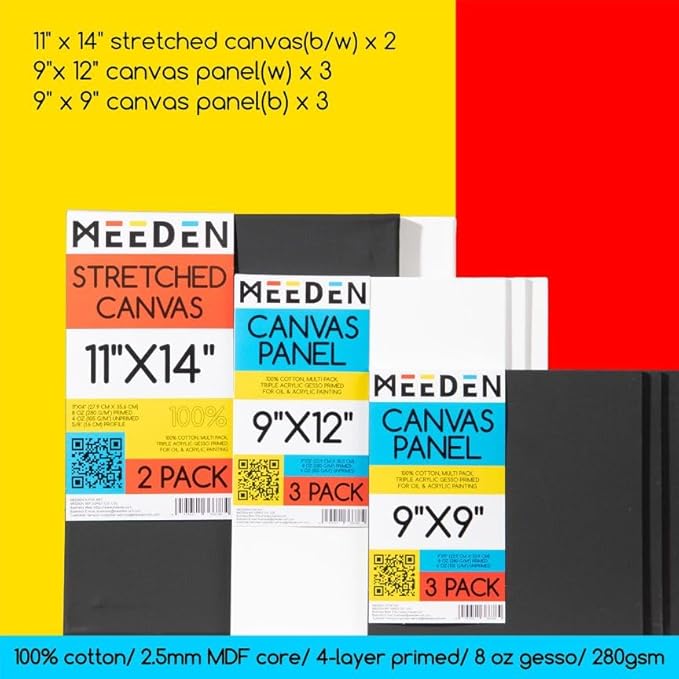 MEEDEN 72PCS Deluxe Acrylic Paint Set, Artist Painting Kit with Beech Wood Tabletop Easel, 48 Colors x 22ml Acrylic Painting Set, Canvas, Paint Brushes, Art Supplies for Adults, Kids, Beginners
