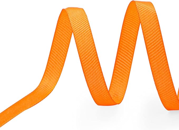 LIUYAXI 1/4" X 50 Yards Solid Orange Grosgrain Ribbon, Perfect for Crafts, Wedding Decor, DIY Hair Accessories, Sewing, Gift Package Wrapping and More