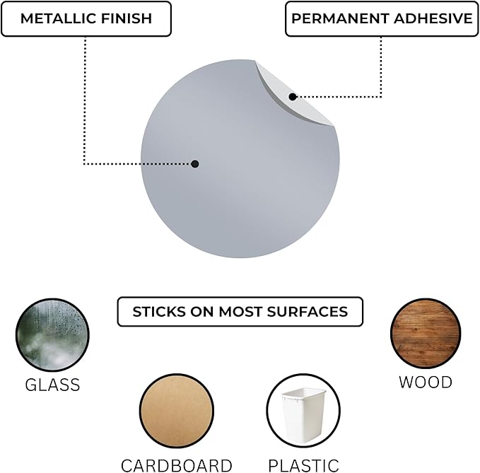 ChromaLabel 2 Inch Round Label Permanent Color Code Dot Stickers, 500 Labels per Roll, Metallic Silver