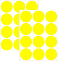 2" Round Large Colored Removable Stickers Labels - Yellow,Pack of 300