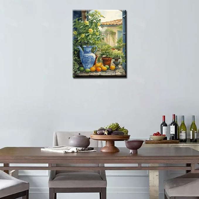 Green Garden Plants Naturecore Painting Paint by Numbers Kits 16x20 inch Canvas Rustic Charm DIY Oil Painting for Kids, Adults Beginner with Brushes Acrylic Pigment Drawings Gift(without Frame)