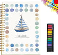 Water Color Workbook, Beginner-Friendly Watercolor Workbook, Watercolor Books, Nature Scenes Paint Set Art Crafts, with 12 Colors Paint Set with Paint Brush (G)