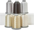 Glide Thread Kit The Perfect Blend - Set of 6 Neutral Colors - 5,500yds Each Spool - Trilobal Polyester Thread No.40 for Quilting - Super Sheen, No Lint, Colourfast - Ideal for Embroidery and Sewing