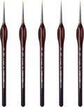 XDT#729 Micro Detail Paint Brush Artist Pin Point Painting Brushes 5 Piece #00000 Set，Acrylic Watercolor Oil, Fine Detailing Painting, Art, Scale Models, Easy Grip Triangular Handles