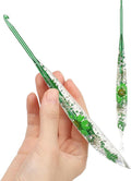 Katech 4mm Crochet Hooks with Floral Pattern-Comfort Grip Ergonomic Crochet Needles-Longer Smooth Glide Crocheting Hook for Arthritic Hands, Beginners & Professional Ideal Crochet Gift(G)