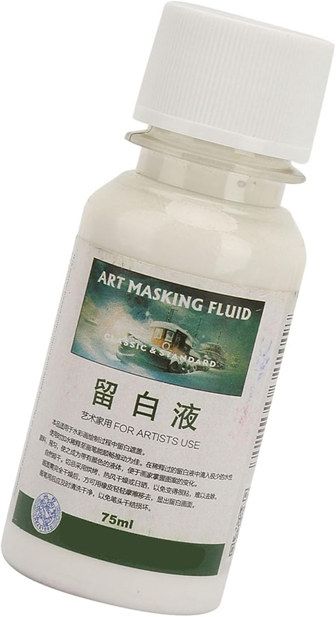 Masking Fluid for Watercolor Painting, Painting Media Pigment Covering Liquid, Art Masking Liquid Watercolors, 75ml