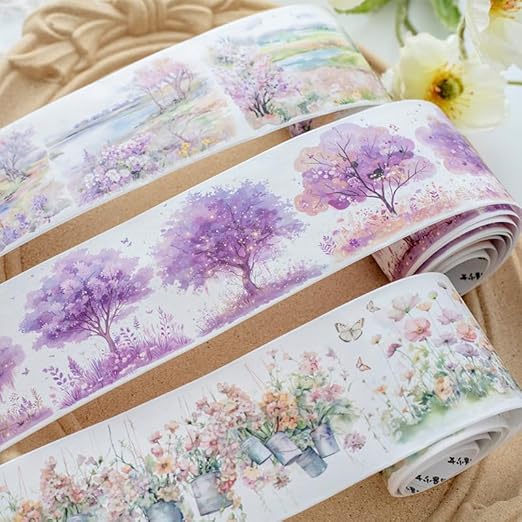 Alideco 6pcs Decorative Adhesive Tapes Landscape Gardening Washi Tape Great for Bullet Journal Supplies, Arts, Scrapbook, DIY Crafts, Planners (manbushanlin)