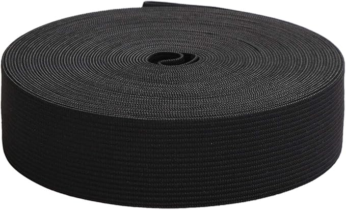 1-1/2 Inch by 10 Yard Black Heavy Stretch High Elasticity Elastic Spool Knit Elastic Bands for Sewing Waistband Elastic