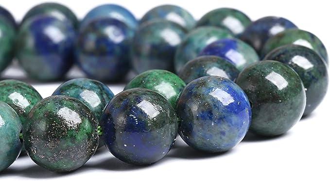 8MM 45PCS Natural Stone Lapis Chrysocolla Loose Beads for Jewelry Making DIY Bracelet