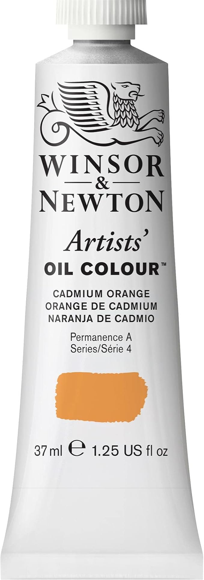 Winsor & Newton Artists' Oil Color, 37ml (1.25 oz) Tube, Cadmium Orange