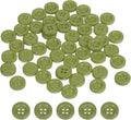 HARFINGTON 50pcs Sewing Button 11mm (15/32 Inch) 4 Holes Resin Thickened Round Crafting Replacement Buttons for Clothing DIY Crafts Decoration, Green