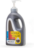 MEEDEN Burnt Umber Acrylic Paint: 1 L /33.8 oz Satin Liquid Paint with Pump Lid - Soft Body Art Paints for Canvas, Studio, School, Wall & Poured Paintings