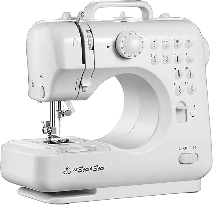 MICHLEY LSS-505+ Desktop 12-Stitch Sewing Machine, White