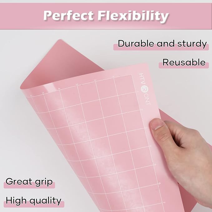 HTVRONT Fabric Grip Cutting Mats, 2 Pack Cutting Mat 12x12 Compatible with Cricut Maker 3/Maker 4/Maker/Explore 3/4/Air 2/One, Fabric Adhesive Sticky Quilting Cutting Mats Replacement Accessories
